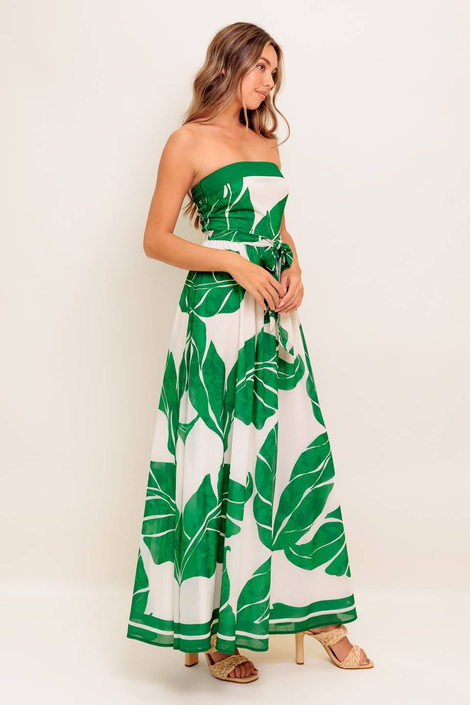 PURE MOMENT GREEN WOVEN ANKLE DRESS Flying Tomato